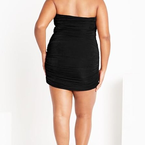 City Chic Women's PLUS SIZE 16 Dress-Kali, BLACK STRAPLESS MINI DRESS, NWT - Picture 2 of 5